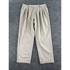 Vintage Canali Dress Pants Men 36x30 Beige Wool Proposta Pleated Italy Tailored